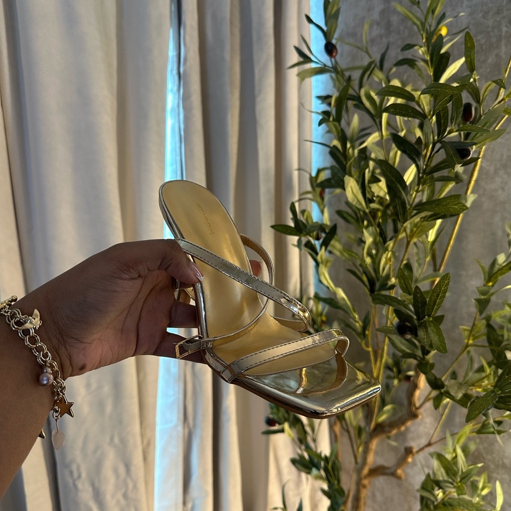 Elegant Gold Strappy Heels